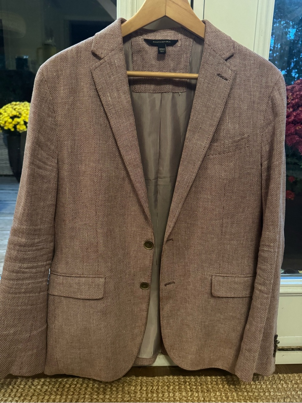 Banana Republic Men's Linen-Blend Blazer in Dusty Rose
